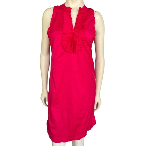 Alfani | Dresses | Alfani Womens Red Ruffle Neck Sheath Dress | Poshmark